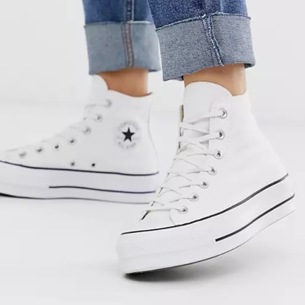 White Platform Converse